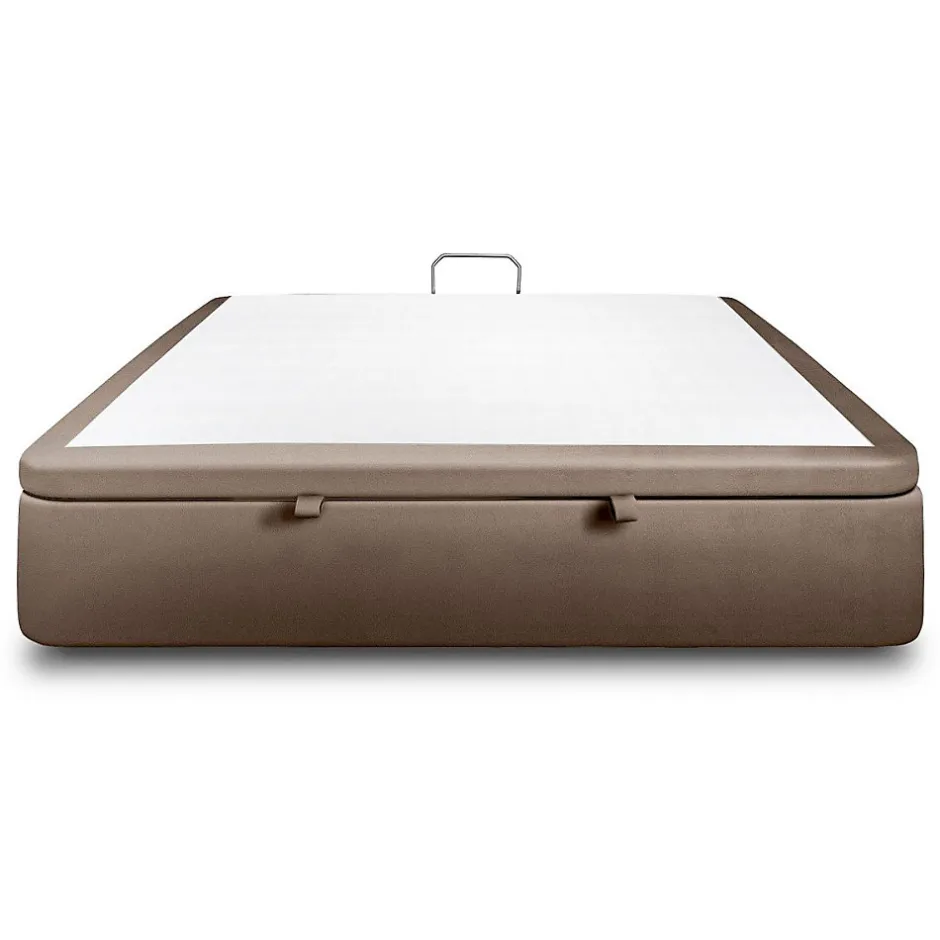 Sommeil De Plomb Sommier Coffre Velours Taupe 160x200 H39cm