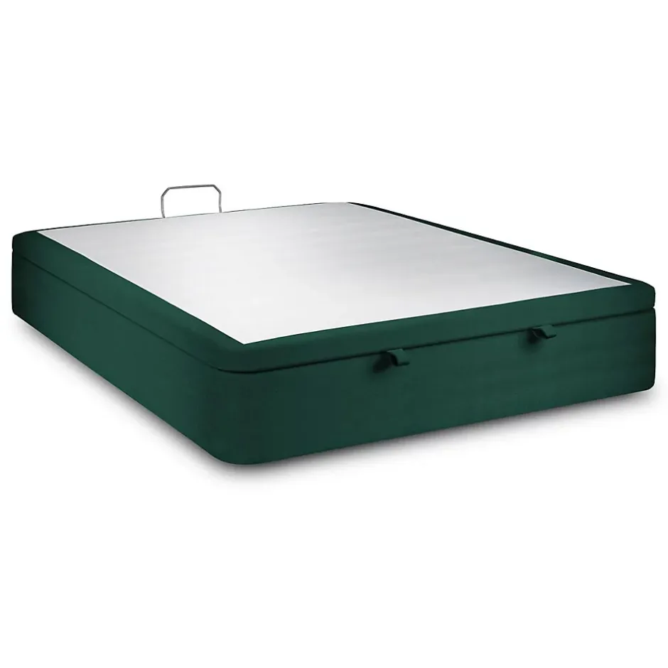 Sommeil De Plomb Sommier Coffre Velours Vert 140x190 H39cm Hot