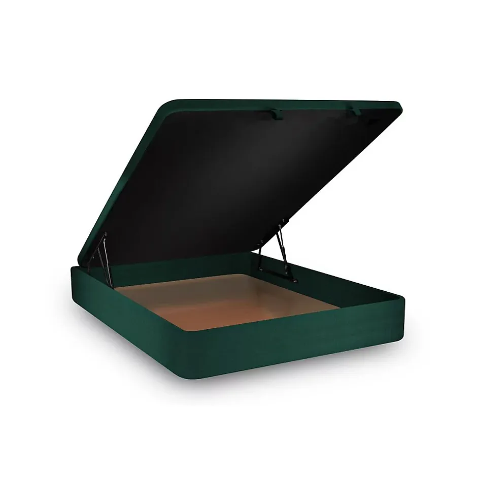 Sommeil De Plomb Sommier Coffre Velours Vert 140x190 H39cm Hot