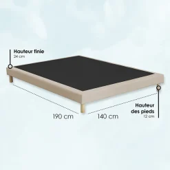 Idliterie Sommier déco tapissier 140x190