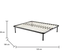 Talamo Italia Sommier de relaxation 120x190 cm 1 hauteur 38 cm Hot