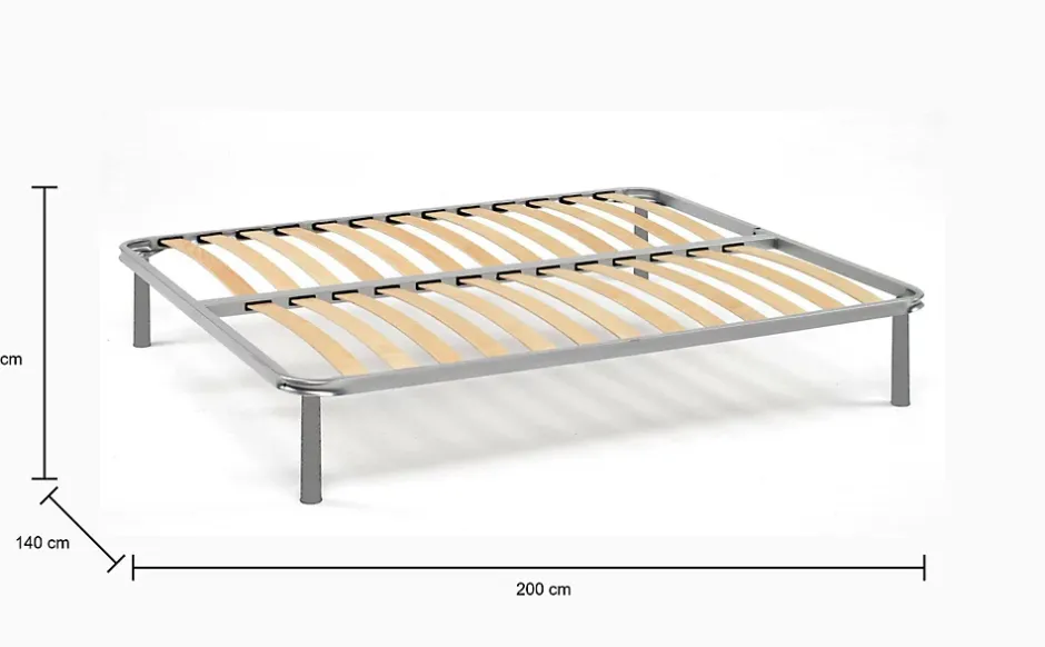 Talamo Italia Sommier double Alga, Sommier orthopédique en contreplaqué de bouleau avec 14 lattes, 100% Made in Italy, 140x200h 34 cm Best