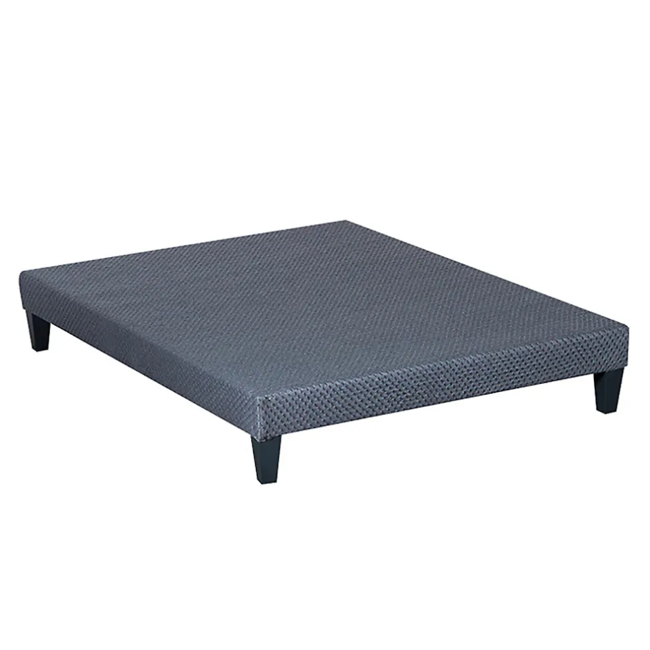 Olympe Literie Sommier en bois Tapissier Kit 90x200 cm Coloris Gris ciment Livré en kit