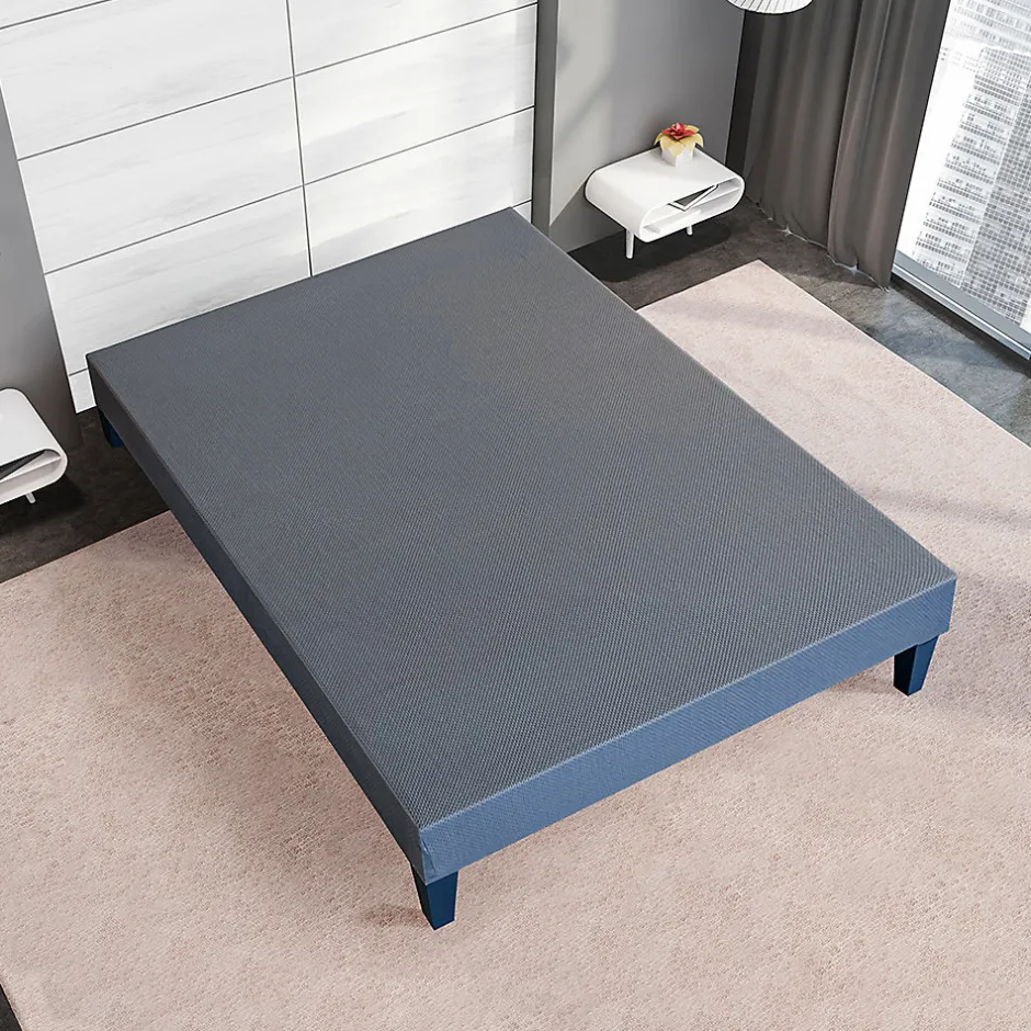 Olympe Literie Sommier en bois Tapissier Kit 90x200 cm Coloris Gris ciment Livré en kit