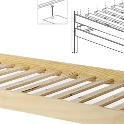 Idimex Sommier en pin massif, 15 lattes sans cadre, compatible couchage 80x190 et 80x200 cm Sale
