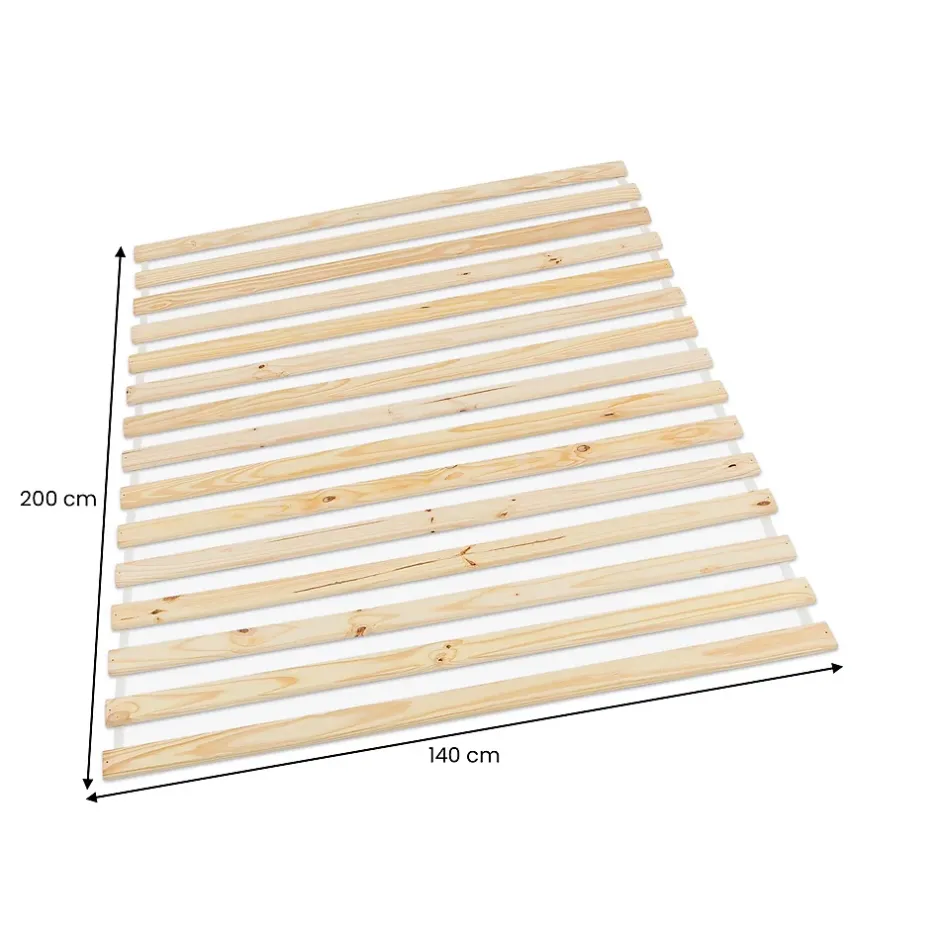 Idimex Sommier en pin massif, 15 lattes sans cadre, couchage 140 x 200 cm New