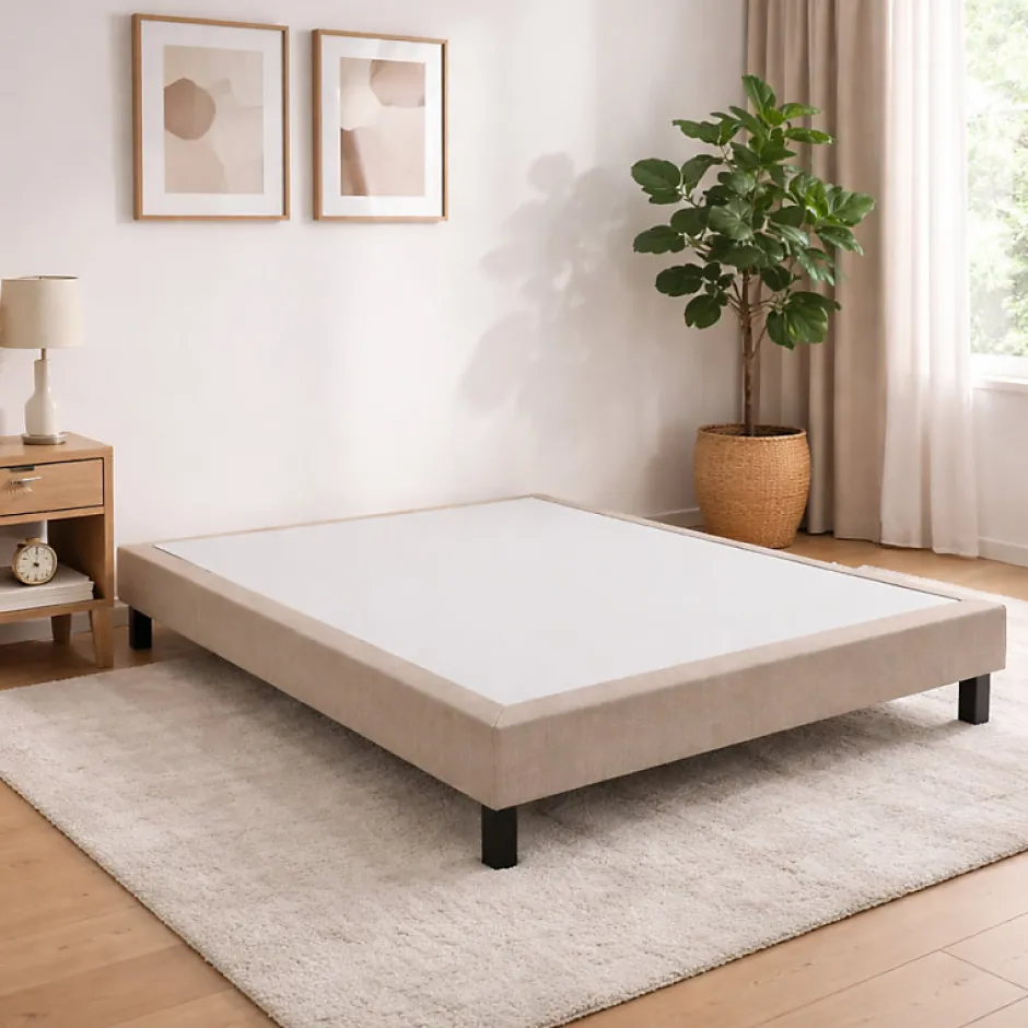 Epeda Sommier CONFORT MEDIUM DECO NATURE 80x200 Chiné Naturel Lattes
