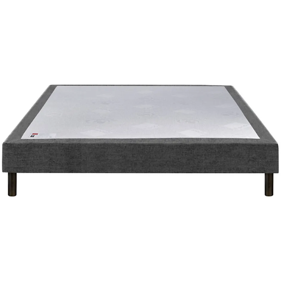 Epeda Sommier CONFORT MEDIUM DECO NATURE 200x200 Tissu gris foncé Lattes