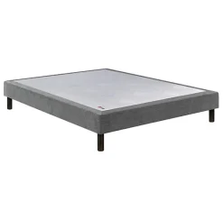 Epeda Sommier CONFORT MEDIUM DECO NATURE 200x200 Tissu gris foncé Lattes