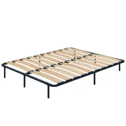 Monmobilierdesign Sommier Ergonomique à Lattes Larges Et Flexibles En Bois De Bouleau 160x200 Cm Avec Pieds