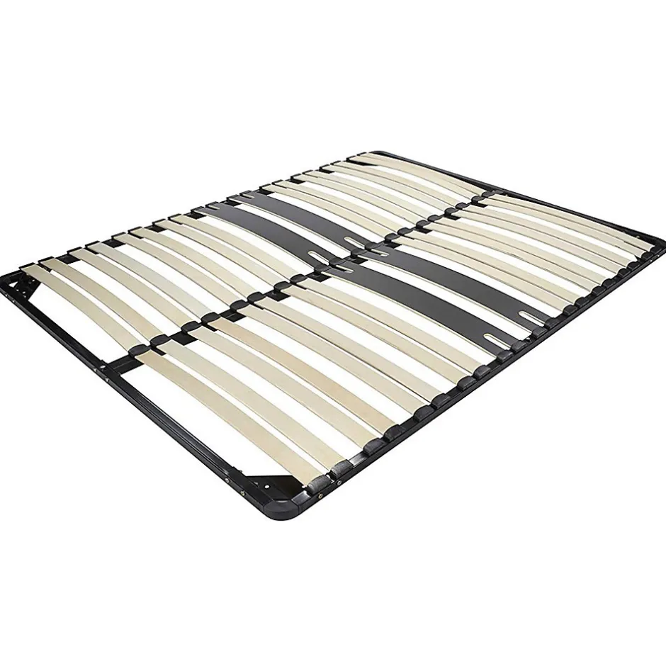 Monmobilierdesign Sommier Ergonomique à Lattes Avec Zone Lombaire Renforcée 200x200 Cm