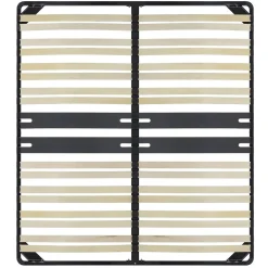 Monmobilierdesign Sommier Ergonomique à Lattes Avec Zone Lombaire Renforcée 200x200 Cm