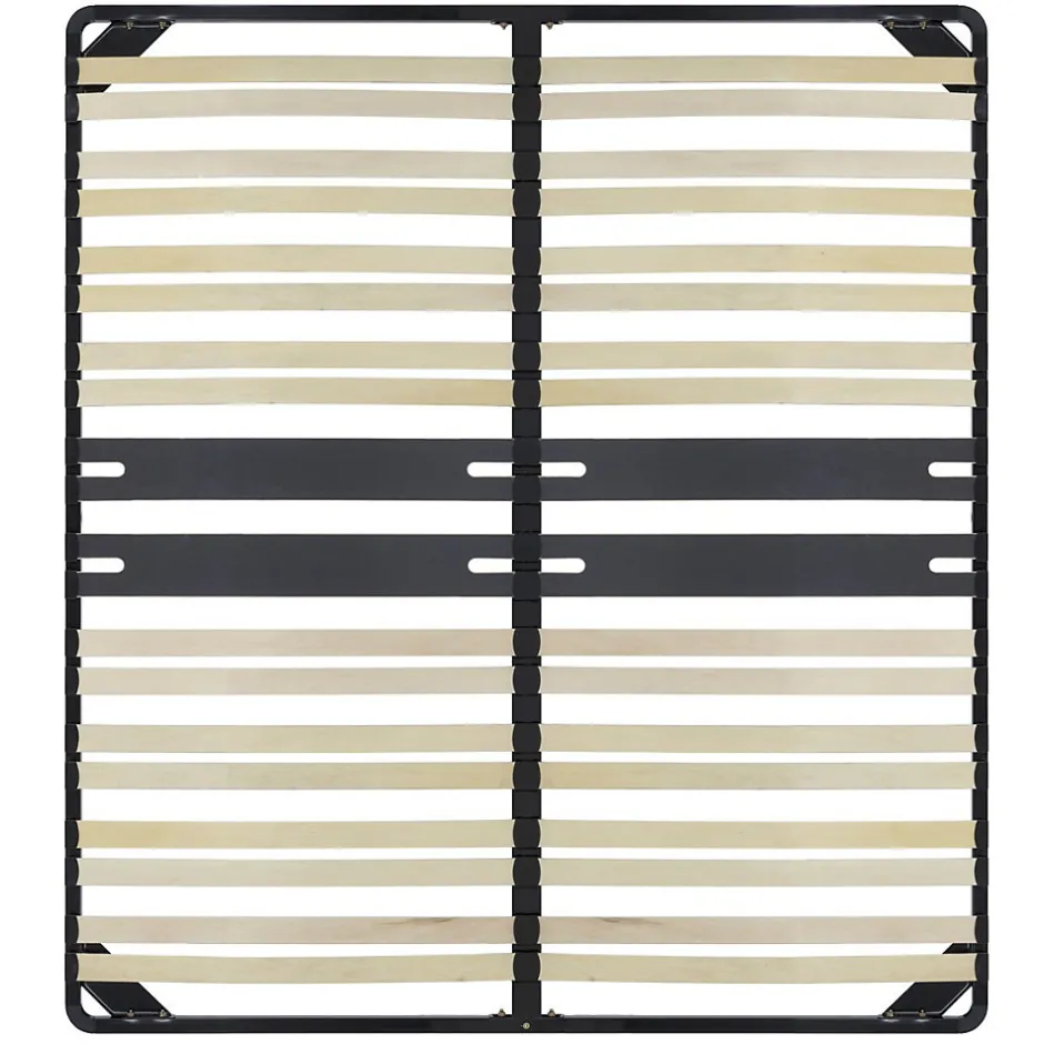 Monmobilierdesign Sommier Ergonomique à Lattes Avec Zone Lombaire Renforcée 200x200 Cm