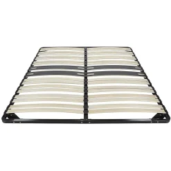 Monmobilierdesign Sommier Ergonomique à Lattes Avec Zone Lombaire Renforcée 200x200 Cm