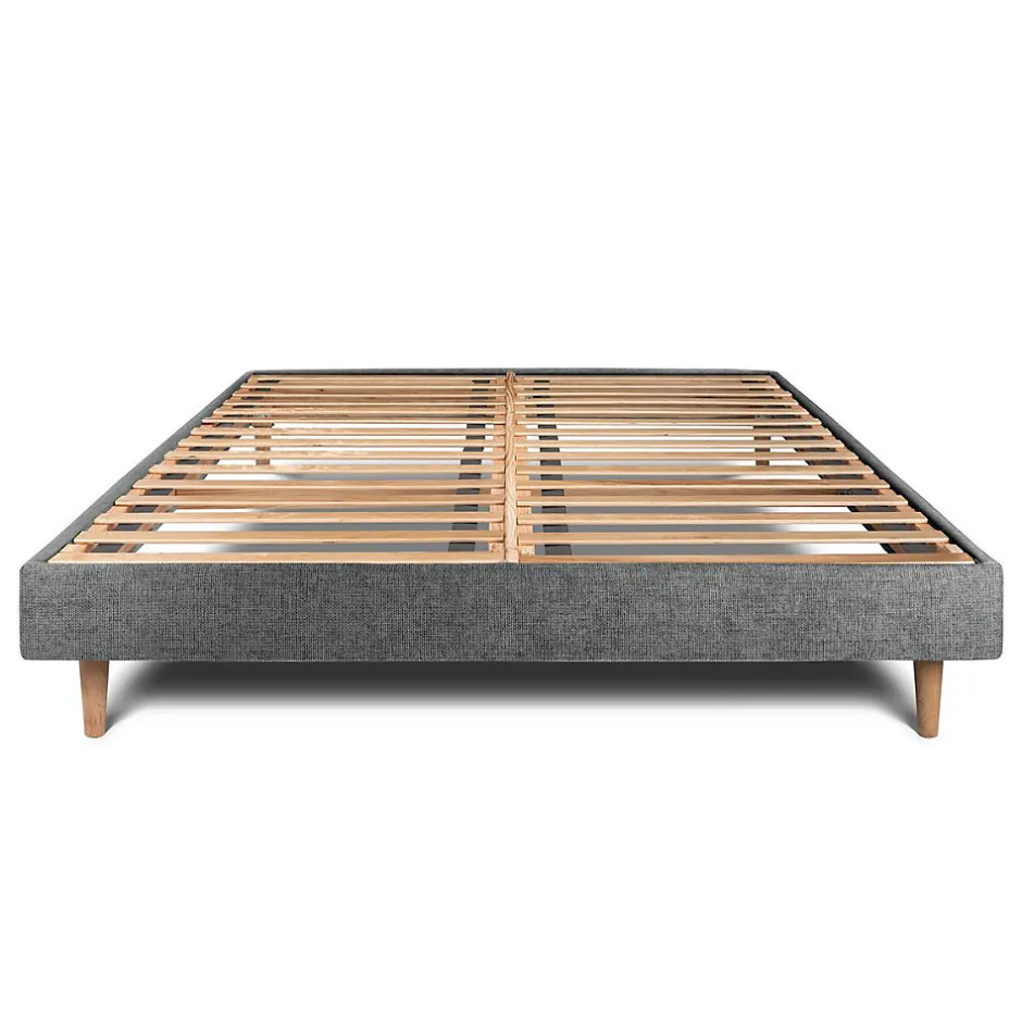 Sommeil De Plomb Sommier Kit Tissu Gris anthracite 150x200 H29cm