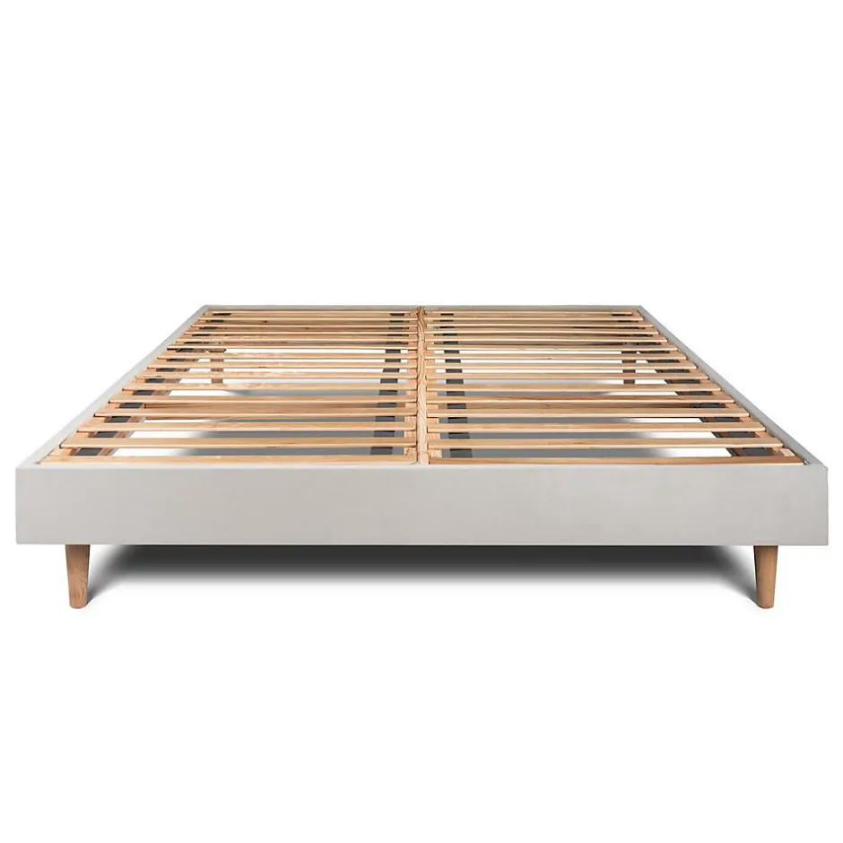 Sommeil De Plomb Sommier Kit Velours Gris clair 160x200 H29cm