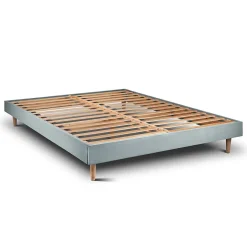 Sommeil De Plomb Sommier Kit Velours Gris bleuté 140x190 H29cm