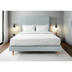 Sommeil De Plomb Sommier Kit Velours Gris bleuté 140x190 H29cm