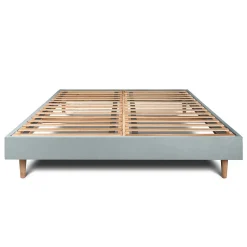 Sommeil De Plomb Sommier Kit Velours Gris bleuté 140x190 H29cm
