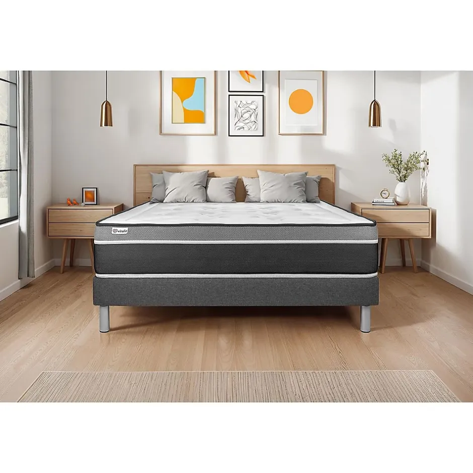 Vitalit Sommier KIT VITAL'SOM Gris 180 x 200 cm Hot