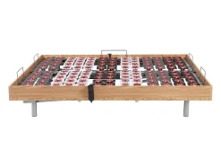 Vente-unique Sommier électrique de relaxation déco 2x78 plots - 2 x 90 x 200 cm - Chêne naturel - NAFURI de YSMÉE Online