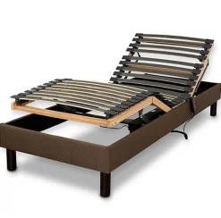 Essenzia Zen Sommier électrique DETENTE MARRON 90x200 Lattes