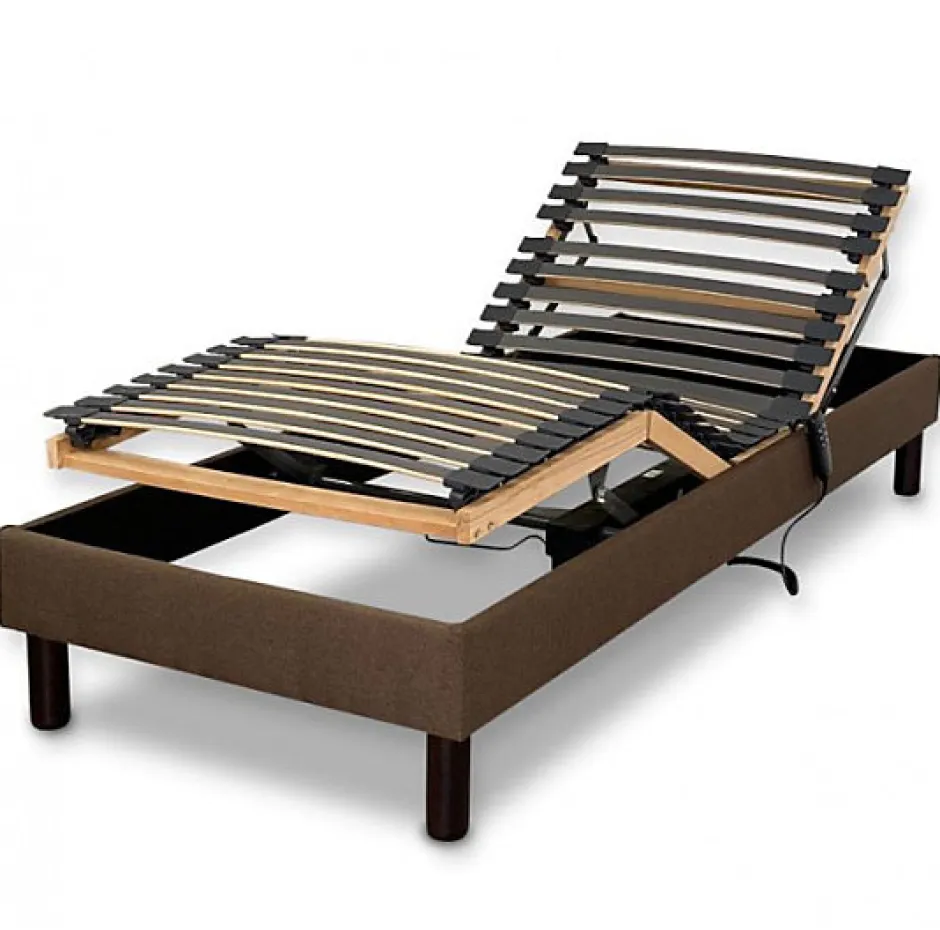 Essenzia Zen Sommier électrique DETENTE MARRON 90x200 Lattes