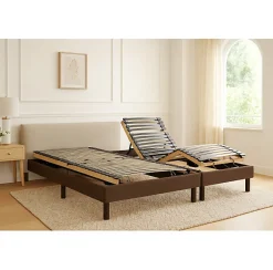 Essenzia Zen Sommier électrique DETENTE MARRON 90x200 Lattes