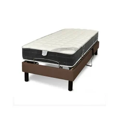 Essenzia Zen Sommier électrique EMOTION MARRON 2x70x190 Lattes et Plots Discount
