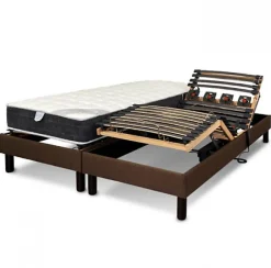 Essenzia Zen Sommier électrique EMOTION MARRON 70x190 Lattes et Plots Hot
