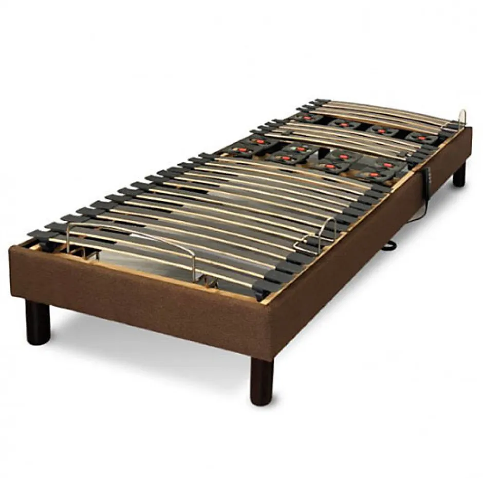 Essenzia Zen Sommier électrique EMOTION MARRON 70x190 Lattes et Plots Hot