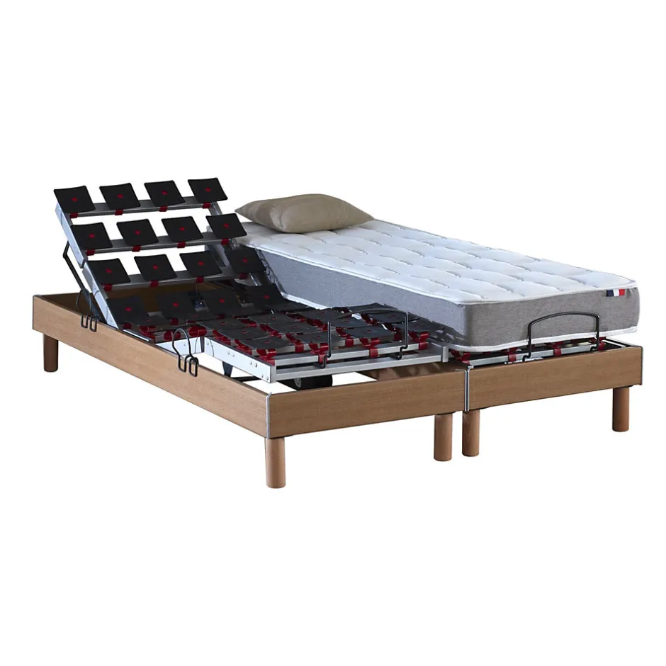 Idliterie Sommier électrique matelas mousse mémoire forme 2x90 x200