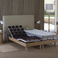 Idliterie Sommier électrique matelas mousse mémoire forme 2x90 x200
