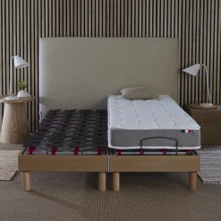 Idliterie Sommier électrique matelas mousse mémoire forme 2x90 x200