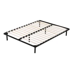 King Of Dreams Sommier Metal 200x200 - Cadre à lattes Julie + Pieds 29 cm - Épaisseur Metal 1,2 mm - 14 Lattes en 9 mm - Durabilité