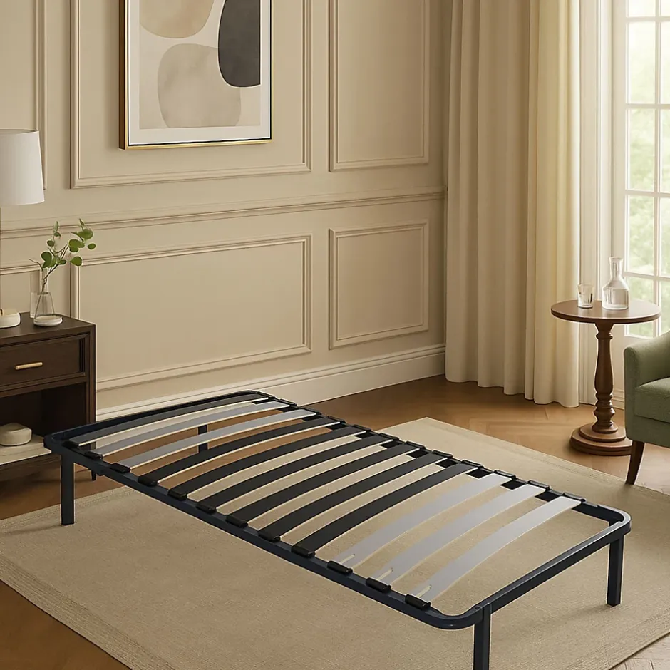 King Of Dreams Sommier Metal 90x190 cm - 29 cm de hauteur - Compatible avec Matelas Standard - 9 Larges Lattes de 12,5 cm - Epaisseur 1,2 mm - So Outlet
