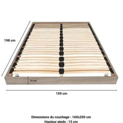 Weber Industries Sommier sur pied SOMKIT 160x200 / Décor Chêne grisé