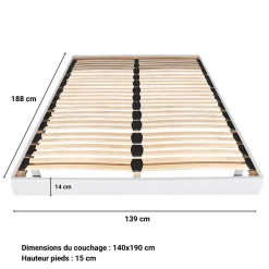 Weber Industries Sommier sur pied SOMKIT 140x190 / Blanc Hot