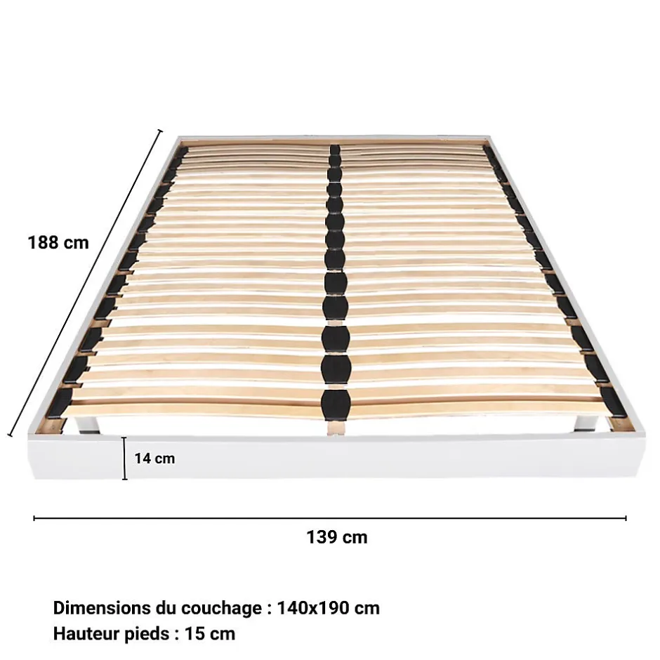 Weber Industries Sommier sur pied SOMKIT 140x190 / Blanc Hot