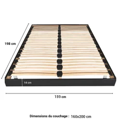 Weber Industries Sommier sur pied SOMKIT 160x200 / Noir