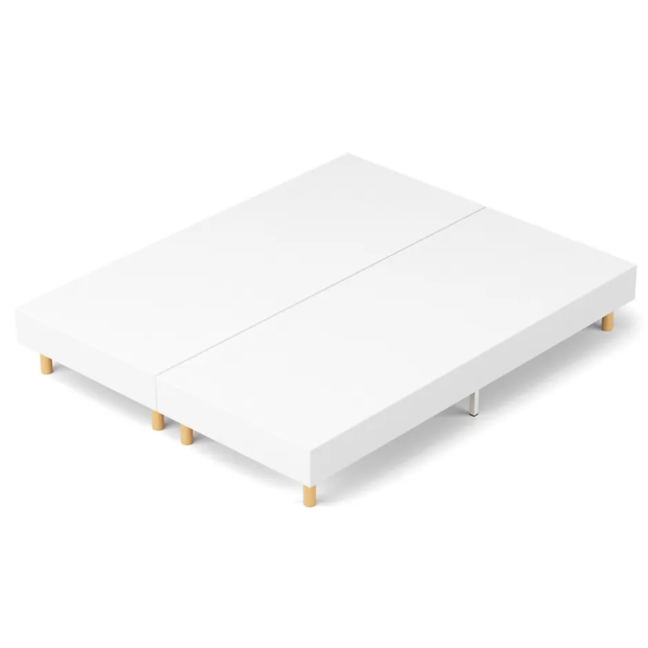 Teeno Sommier tapissé 160x200 cm(2x80x200), 12 pieds pour un maintien stable, hauteur 29 cm, housse amovible incluse