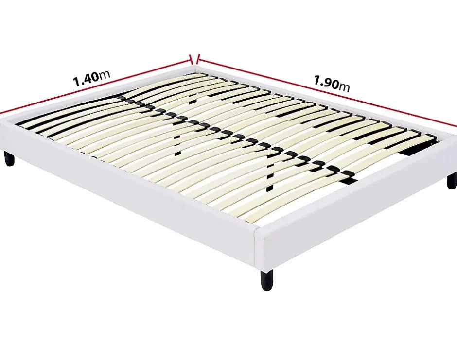 Habitat Et Jardin Sommier tapisser à lattes - 140 x 190 cm - 20 lattes - Blanc Online