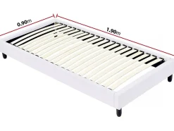 Habitat Et Jardin Sommier tapissier à lattes - 90 x 190 cm - 20 lattes - Blanc