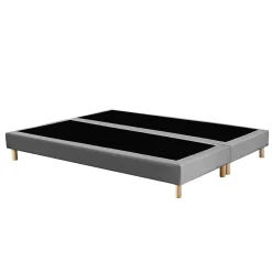 Idliterie Sommier tapissier à lattes fixes 180x200 gris chiné