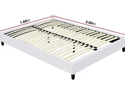 Habitat Et Jardin Sommier tapissier à lattes - 160 x 200 cm - 20 lattes - Blanc