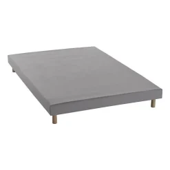 Deko Dream Sommier tapissier a lattes 140 x 190 - Bois massif gris + pieds - FINLANDEK Rakenne