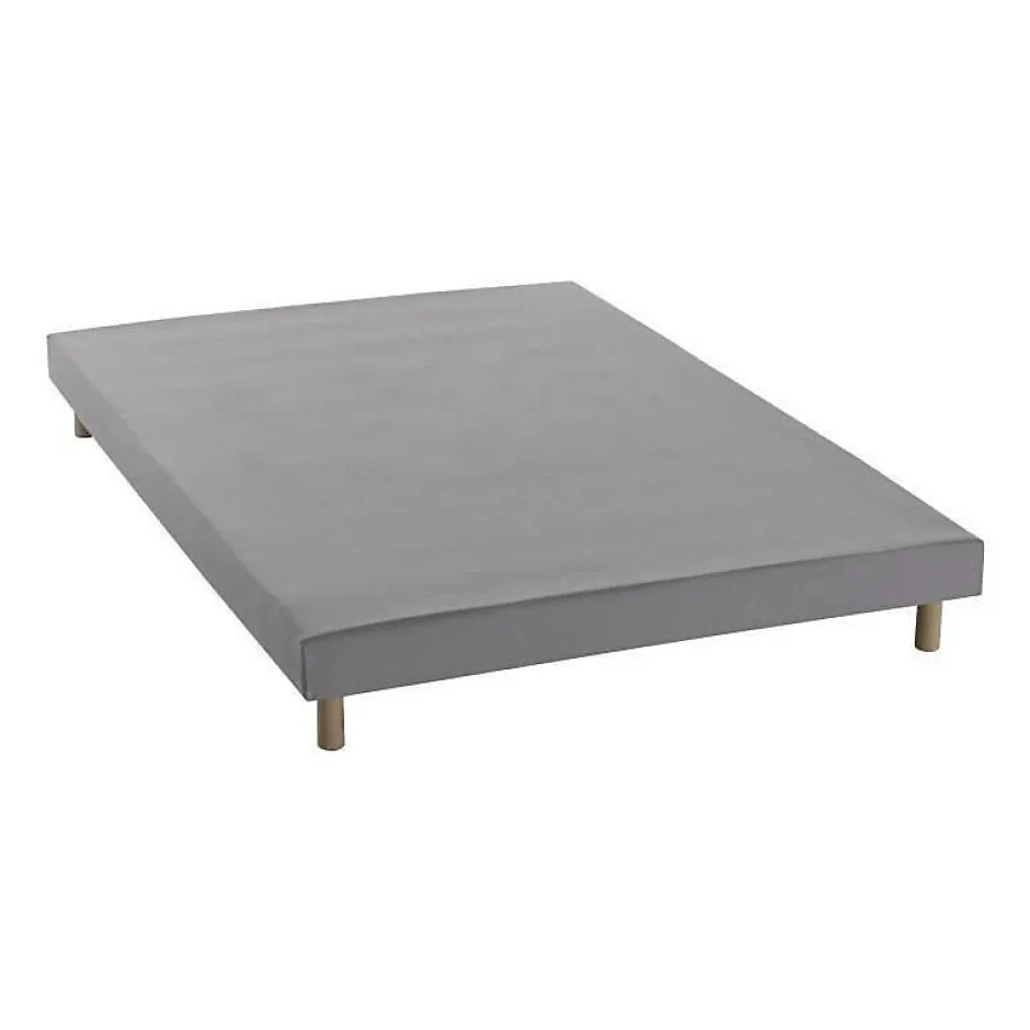 Deko Dream Sommier tapissier a lattes 140 x 190 - Bois massif gris + pieds - FINLANDEK Rakenne