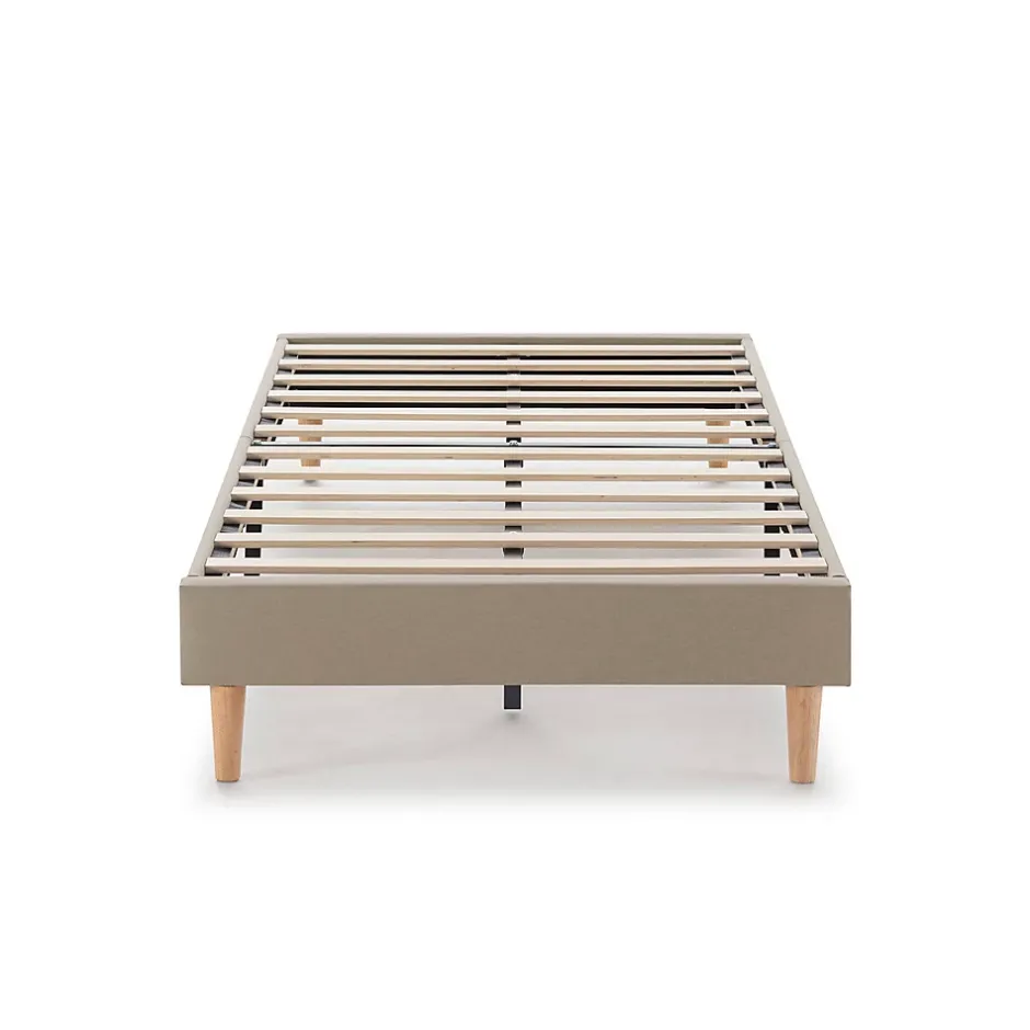 Vs Venta-Stock Sommier tapissier Aura + tête de lit 90x190 cm Beige, hauteur 30 cm Discount