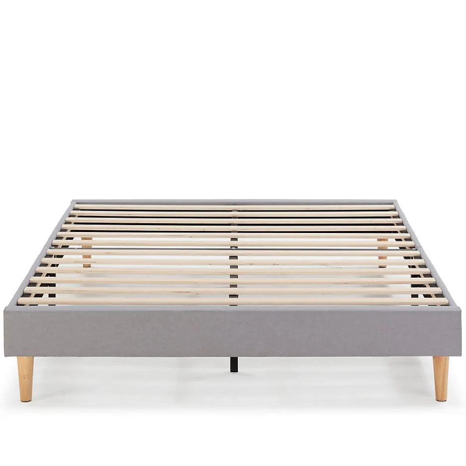 Vs Venta-Stock Sommier tapissier Aura 150x190 cm Gris clair, Hauteur 30 cm