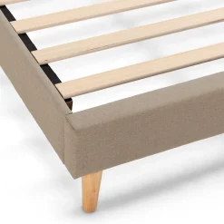 Vs Venta-Stock Sommier tapissier Aura 140x200 cm Beige, Hauteur 30 cm
